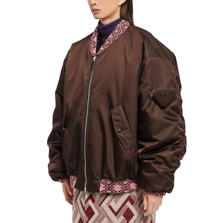 PRADA Solid Brown Long-Sleeve Zip Jacket SGB895-1WQ8-F0AA3-S-212 圖 6