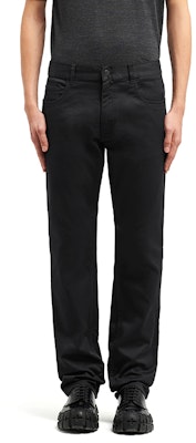 PRADA Solid Color Black Cotton Jeans GEP178-1P8S-F0557-S-192 Purchase PRADA Solid Color Black Cotton Jeans GEP178-1P8S-F0557-S-192