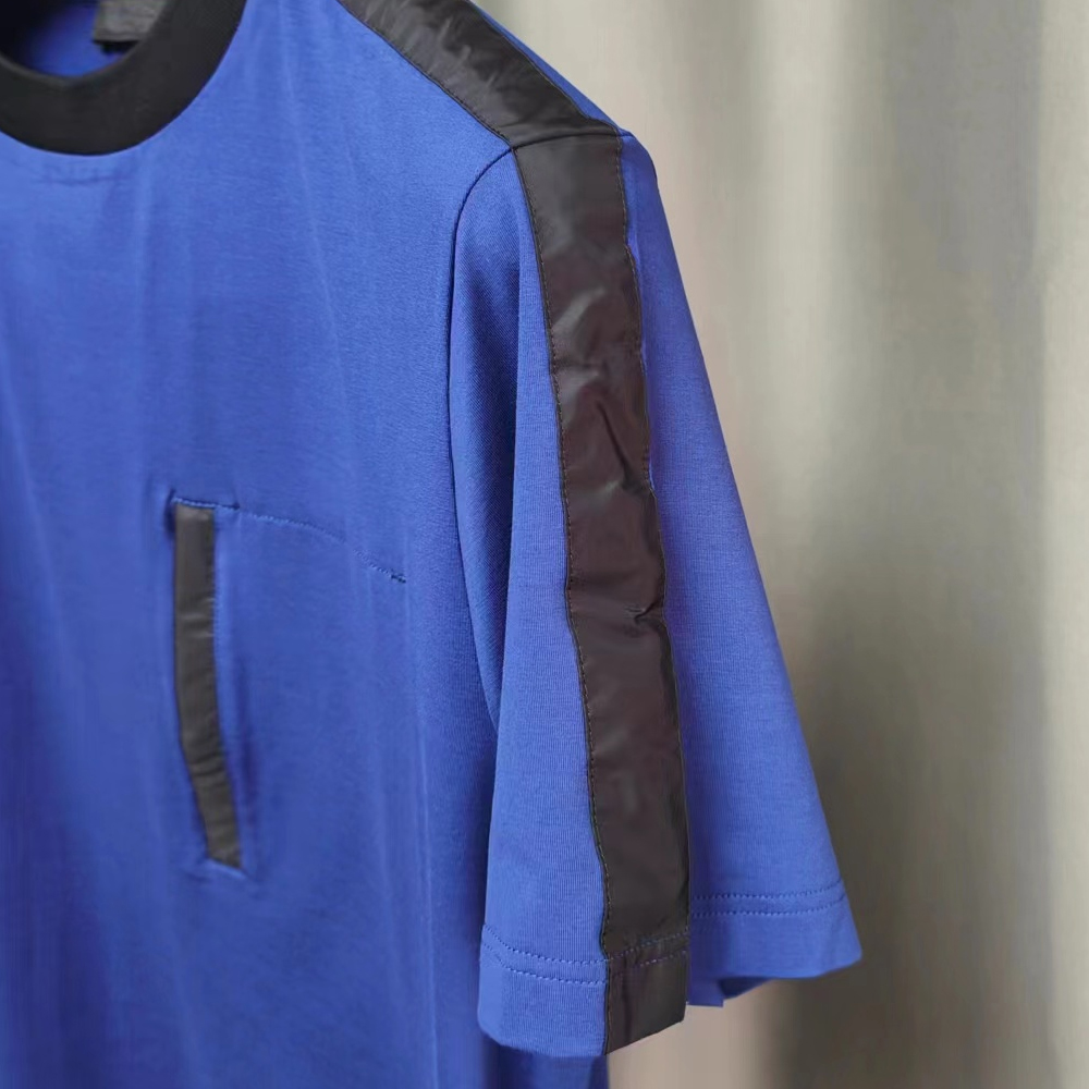 Purchase 普拉达纯色圆领短袖T恤 蓝色 SJN203-1KG6-F0147-S-181