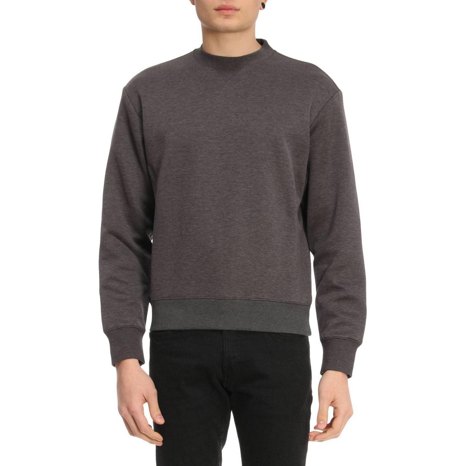 Prada Solid Color Crewneck Long-Sleeve Sweatshirt Deep Gray UJL988-1MOA-F0480