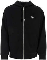 Prada Solid Color Zip-Up Hoodie Black UJL41BSOOO11JEF0806 Prada Solid Color Zip-Up Hoodie Black UJL41BSOOO11JEF0806