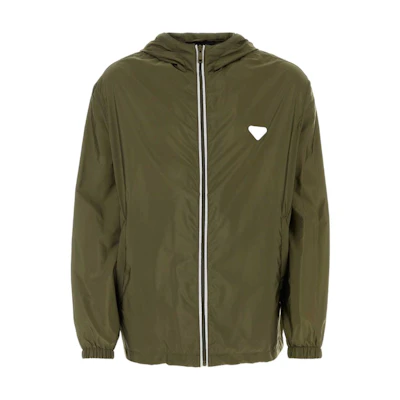 PRADA Solid Color Zip-Up Hoodie Jacket Green SGC530S2321WQ9-F0161