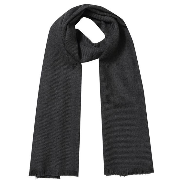 PRADA Solid Design Wool Scarf Unisex Couple Style Gray USC135 37W