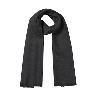 PRADA Solid Design Wool Scarf Unisex Couple Style Gray USC135 37W