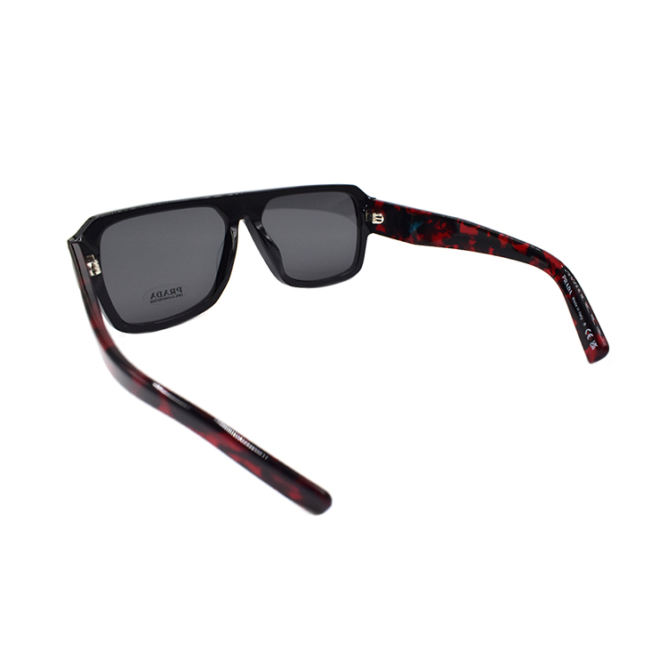 Shop PRADA SPR22Y F 黑紅色貓眼時尚墨鏡 - 假日特別版 SPR22Y-F 1AB-5S0