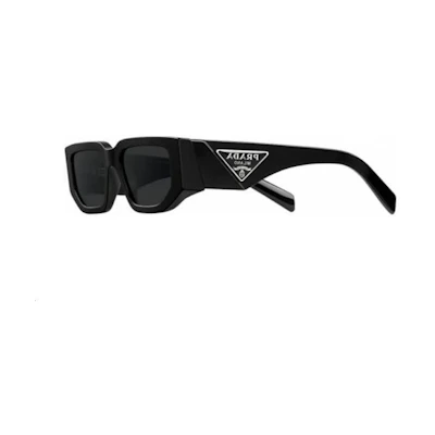 PRADA Square Acetate Sunglasses with Logo Temples in Black SPR09ZE1ABF05S0C054