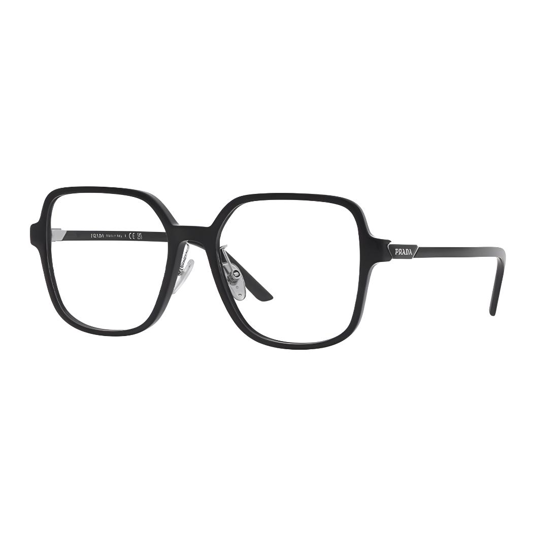PRADA Square Optical Glasses Black with Logo Unisex Eyewear for All Seasons 0PR13ZVD-1AB1O1