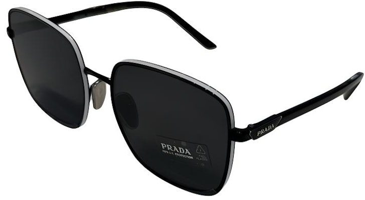 PRADA 方形太陽眼鏡 情侶款 黑色 側邊Logo 男女適用 0PR55YS1AB5S057 Lookbook PRADA 方形太陽眼鏡 情侶款 黑色 側邊Logo 男女適用 0PR55YS1AB5S057