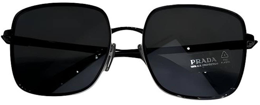 PRADA 方形太陽眼鏡 情侶款 黑色 側邊Logo 男女適用 0PR55YS1AB5S057 Shop PRADA 方形太陽眼鏡 情侶款 黑色 側邊Logo 男女適用 0PR55YS1AB5S057
