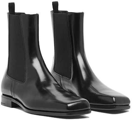 Prada Square Toe Leather Chelsea Boots 'Black' 2TG206_P39_F0002 Order Prada Square Toe Leather Chelsea Boots 'Black' 2TG206_P39_F0002