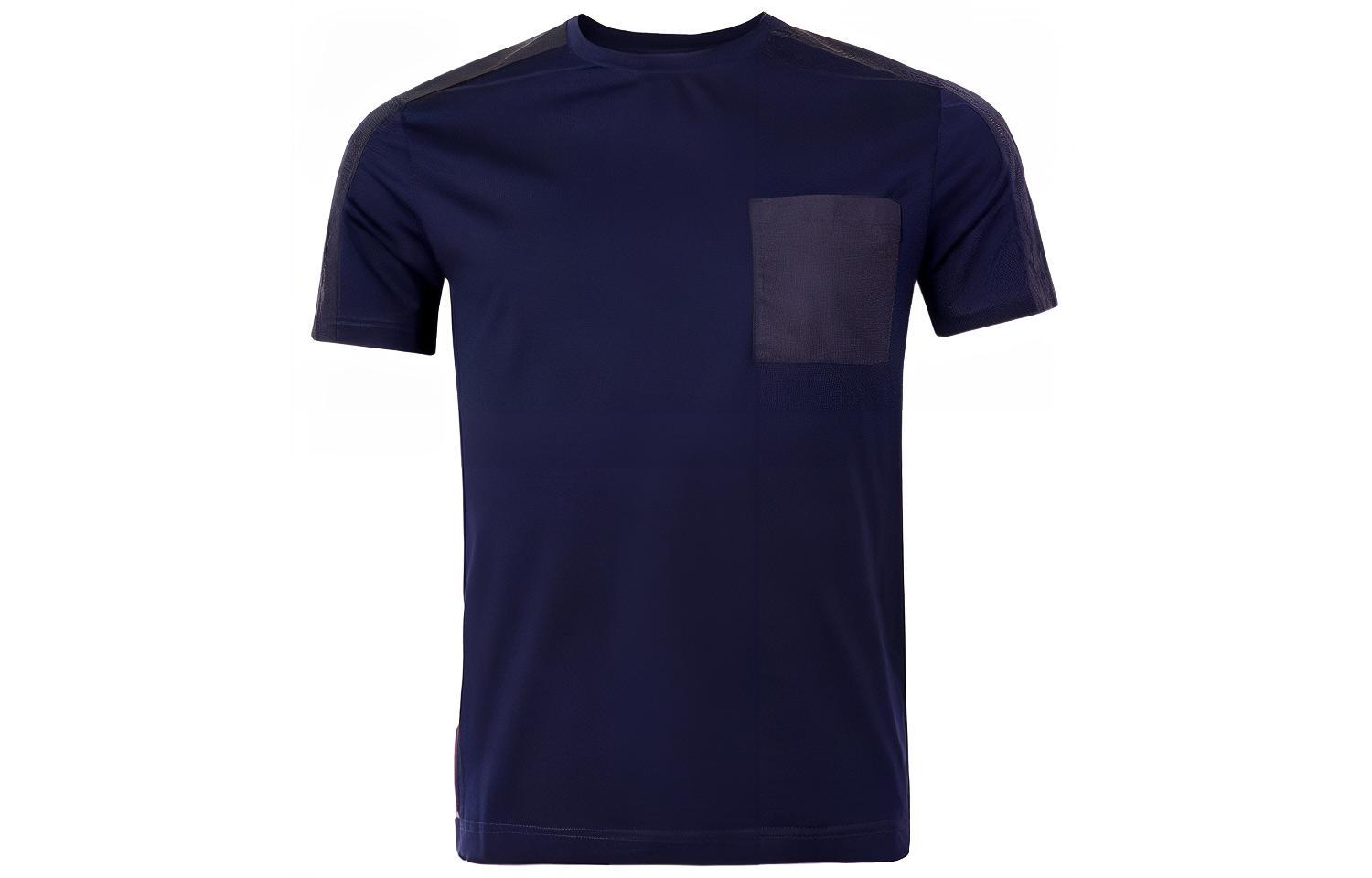 Order プラダ SS18 無地 ミニマリスト クルーネック Tシャツ ディープブルー SJN170-710-F0124