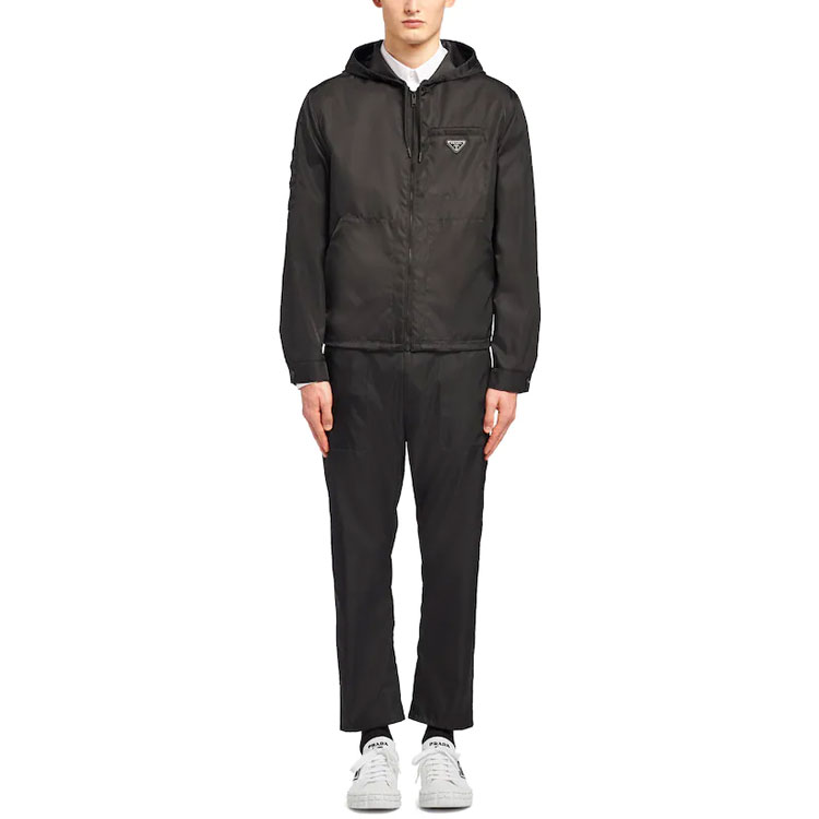 Purchase PRADA SS21 Black Casual Solid Long Sleeve Hoodie Jacket. SGB681-1YFL-F0002-S-202