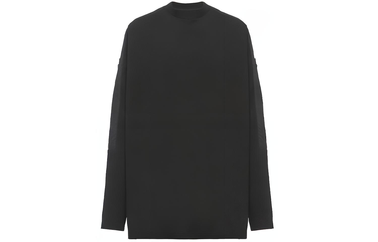 PRADA SS21 Black Long-Sleeve Polo Shirt with Nylon Details UJL184-1YR5-F0806-S-212