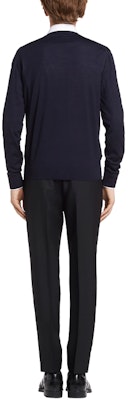 PRADA SS21 Blue Fine Wool V-Neck Knit Long Sleeve Sweater UMM985-C5W-F0SVF Shop PRADA SS21 Blue Fine Wool V-Neck Knit Long Sleeve Sweater UMM985-C5W-F0SVF