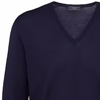 Details for PRADA SS21 藍色細羊毛V領長袖針織毛衣 UMM985-C5W-F0SVF