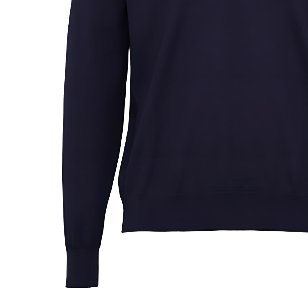 Sizing PRADA SS21 Blue Fine Wool V-Neck Knit Long Sleeve Sweater UMM985-C5W-F0SVF