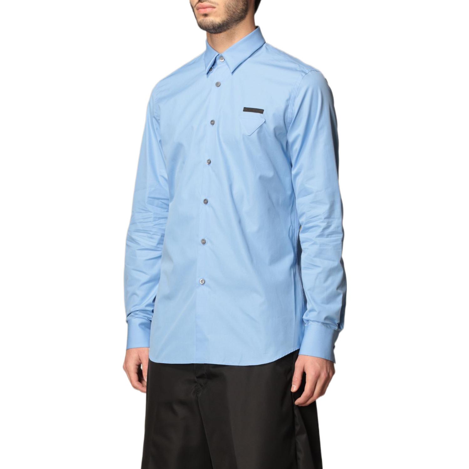 PRADA SS21 Blue Long Sleeve Stretch Cotton Shirt UCN259-F62-F0076-S-201 圖 7