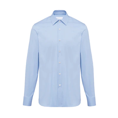PRADA SS21 Light Blue Long Sleeve Button-Up UV Protection Shirt. UCM608-F62-F0012