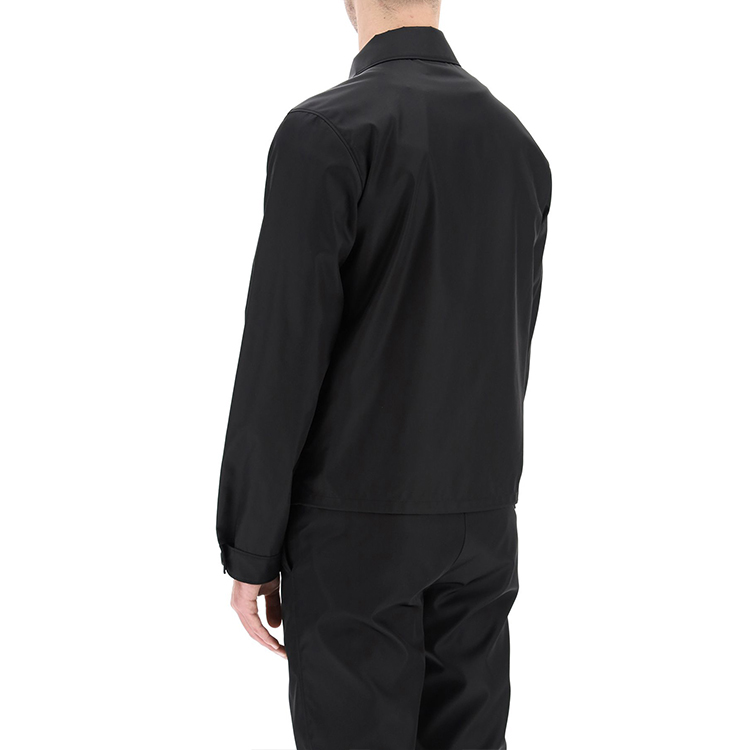 Purchase PRADA SS21 Logo Collar Zip-Up Long Sleeve Jacket Black SGB684-1WQ8-F0002