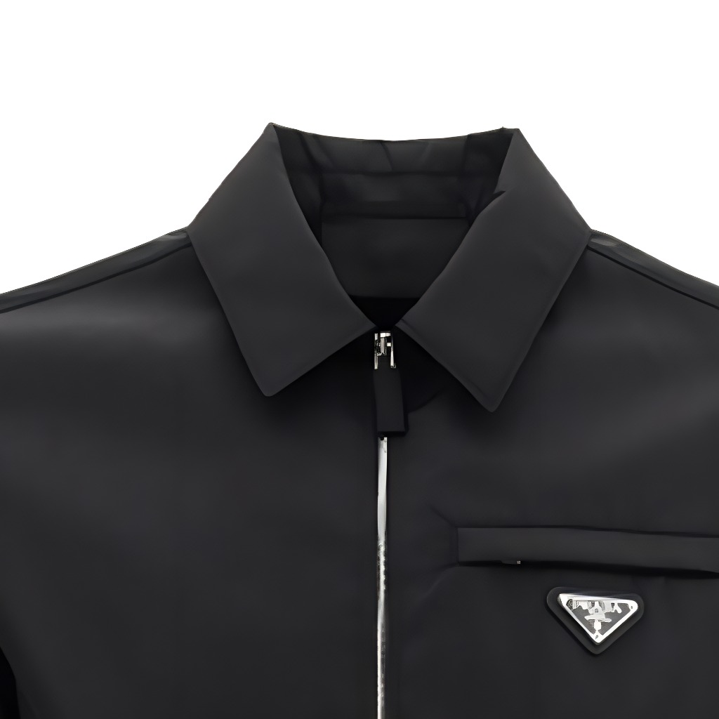 Details for PRADA SS21 Logo Collar Zip-Up Long Sleeve Jacket Black SGB684-1WQ8-F0002