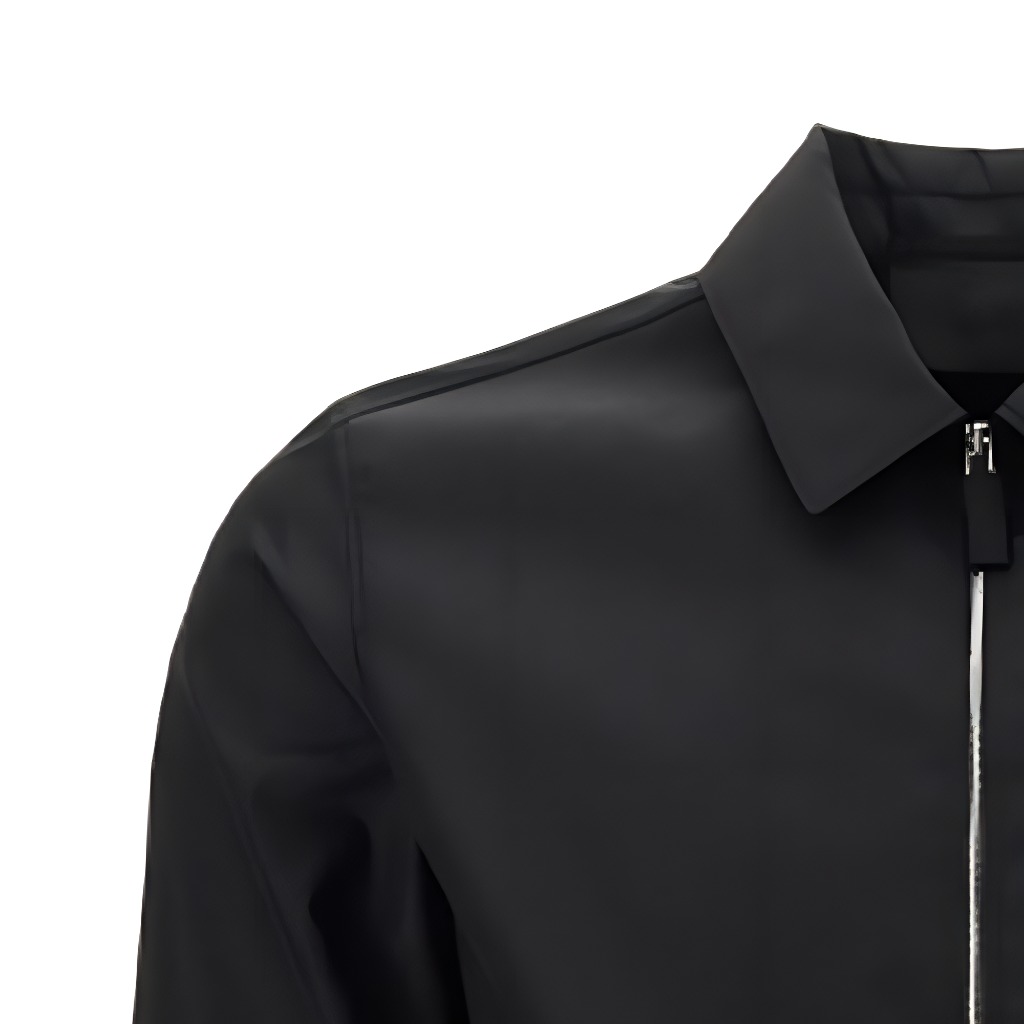 Sizing PRADA SS21 Logo Collar Zip-Up Long Sleeve Jacket Black SGB684-1WQ8-F0002