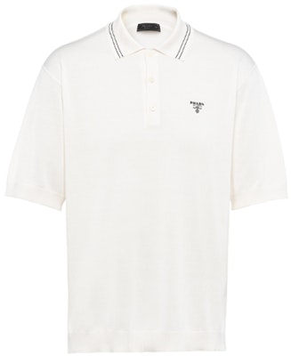 PRADA SS21 Polo Blanco Oversized Bordado Logo Manga Corta. UMB274-1ZRP-F0009-S-212 Order PRADA SS21 Polo Blanco Oversized Bordado Logo Manga Corta. UMB274-1ZRP-F0009-S-212