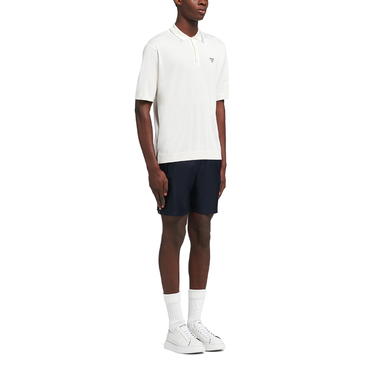 Purchase PRADA SS21 Polo Blanco Oversized Bordado Logo Manga Corta. UMB274-1ZRP-F0009-S-212