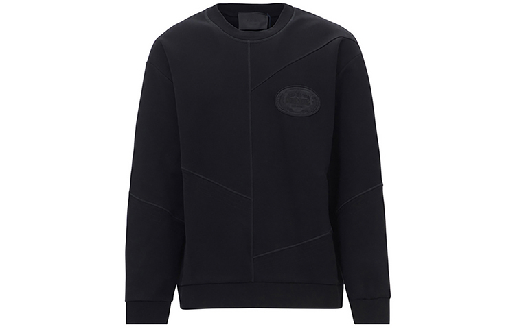 Prada SS21 Logo Patch Pullover Sweatshirt Black UJL983-1N1U-F0002