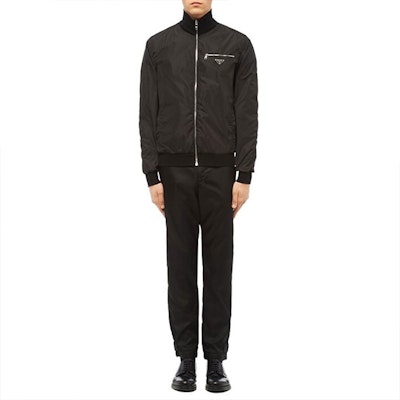 PRADA SS21 Logo Zip-Up Jacket Black Long Sleeve Outerwear. UMC096-1UPF-F0002 Lookbook PRADA SS21 Logo Zip-Up Jacket Black Long Sleeve Outerwear. UMC096-1UPF-F0002