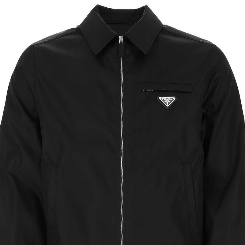 Purchase PRADA SS21 Logo Zipped Collar Jacket Black SGB684S2111WQ8-F0002
