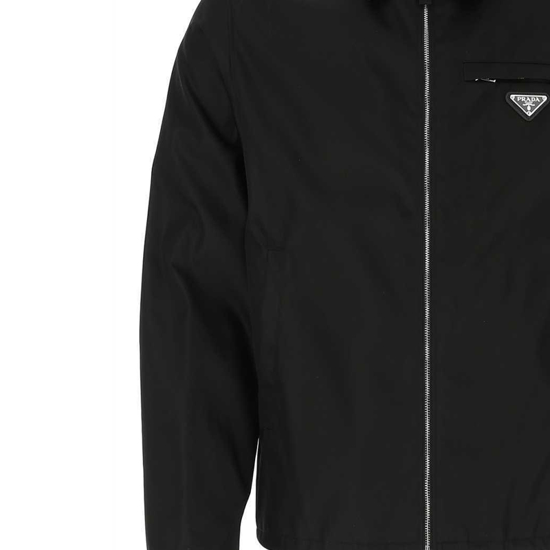 Sizing PRADA SS21 Logo Zipped Collar Jacket Black SGB684S2111WQ8-F0002