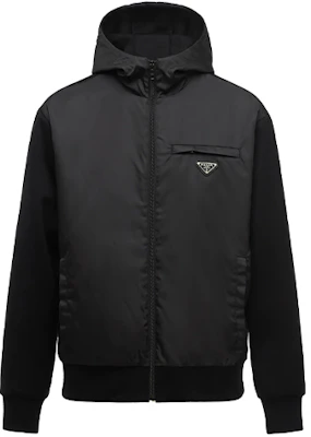 Prada SS21 Nylon Fleece Hoodie Jacket with Metal Logo - Black UJL142-1YFJ-F0806-S-202 Buy Prada SS21 Nylon Fleece Hoodie Jacket with Metal Logo - Black UJL142-1YFJ-F0806-S-202