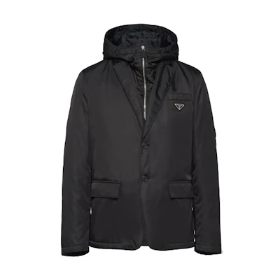 PRADA SS21 Re-Nylon Hooded Blazer Jacket Men’s Black. SD118-1WQ8-F0002-S-212
