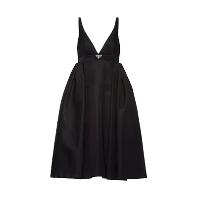 PRADA SS21 Sleeveless Black Dress with Logo Accent. 23Y644S2111WQ8-F0002
