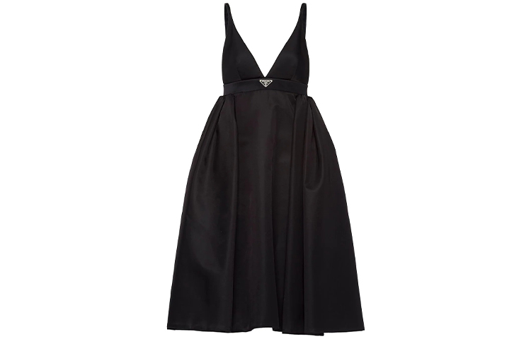 Order PRADA SS21 Sleeveless Black Dress with Logo Accent. 23Y644S2111WQ8-F0002