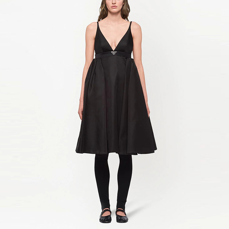 Lookbook PRADA SS21 Sleeveless Black Dress with Logo Accent. 23Y644S2111WQ8-F0002