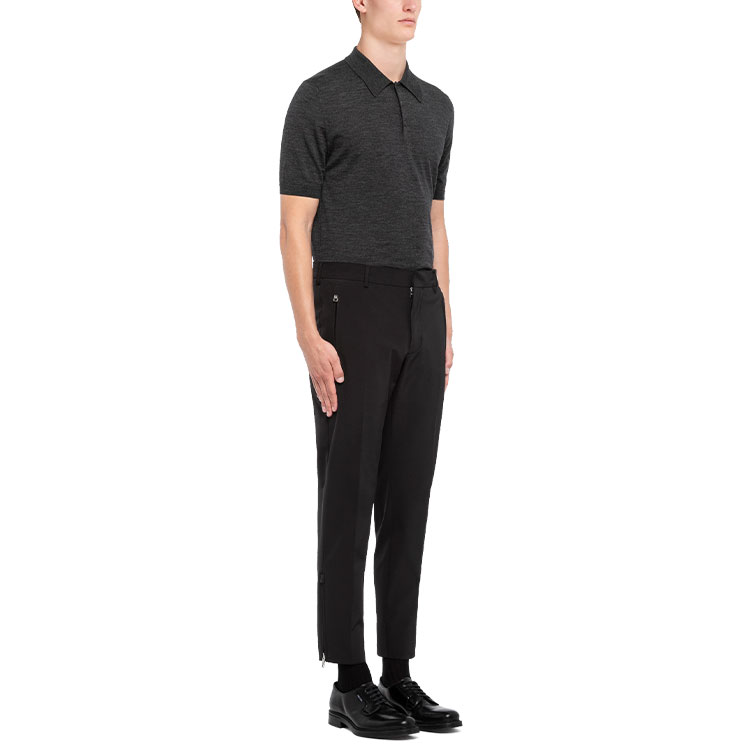 Purchase PRADA SS21 Slim Fit Black Casual Zipper Pants. SPG76-G39-F0002-S-192