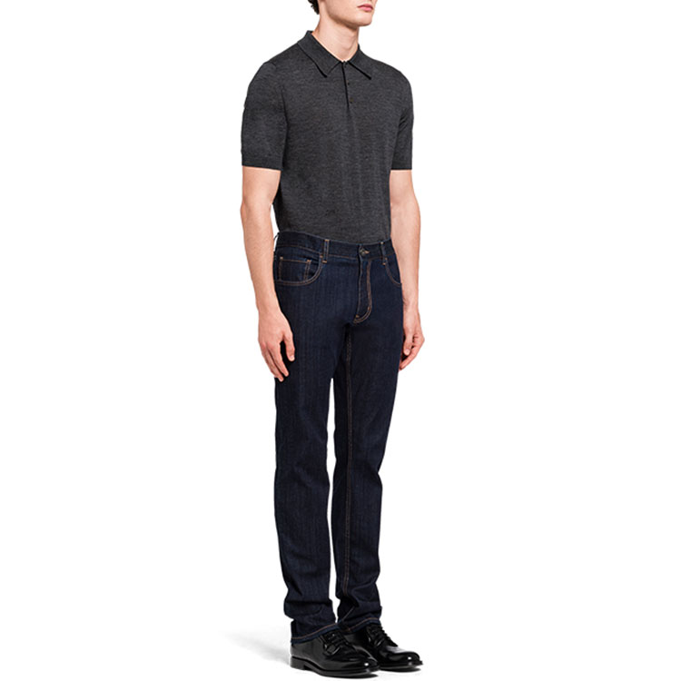 Purchase PRADA SS21 Slim Fit Logo Stretch Blue Denim Jeans. GEP178-1BJU-F0008-S-202