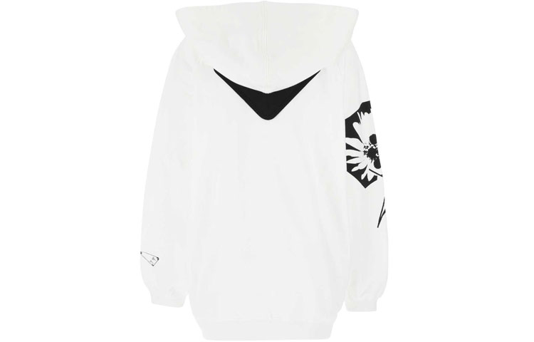 Lookbook Prada SS21 White Drawstring Hoodie with Letter Print Unisex 134629S2111YUA-F0964