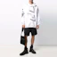 Shop Prada SS21 White Drawstring Hoodie with Letter Print Unisex 134629S2111YUA-F0964