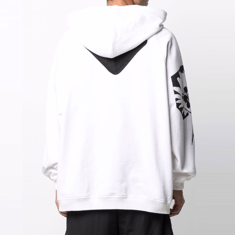 Details for Prada SS21 White Drawstring Hoodie with Letter Print Unisex 134629S2111YUA-F0964