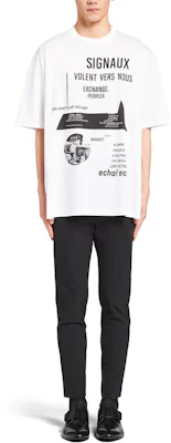 PRADA SS21白色字母印花纯棉圆领T恤 UJN741-1YWW-F0009-S-211 Lookbook PRADA SS21白色字母印花纯棉圆领T恤 UJN741-1YWW-F0009-S-211