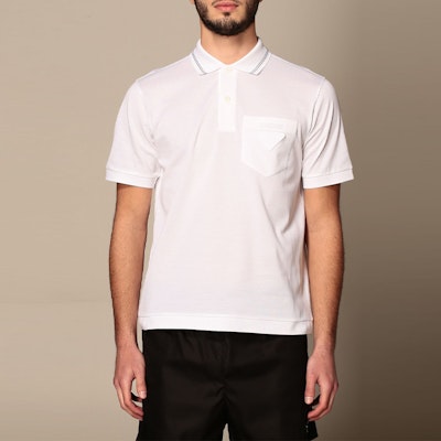普拉达 白色短袖 POLO 衬衫 SS21款 UJN721-XGS-F0009-S-211 Shop 普拉达 白色短袖 POLO 衬衫 SS21款 UJN721-XGS-F0009-S-211