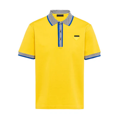 PRADA SS21 Yellow Logo Polo Shirt. UJN766-1ZP5-F0010-S-212