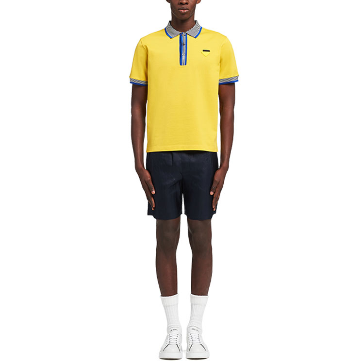 Lookbook 普拉达 SS21 黄色标志短袖 POLO 衫. UJN766-1ZP5-F0010-S-212