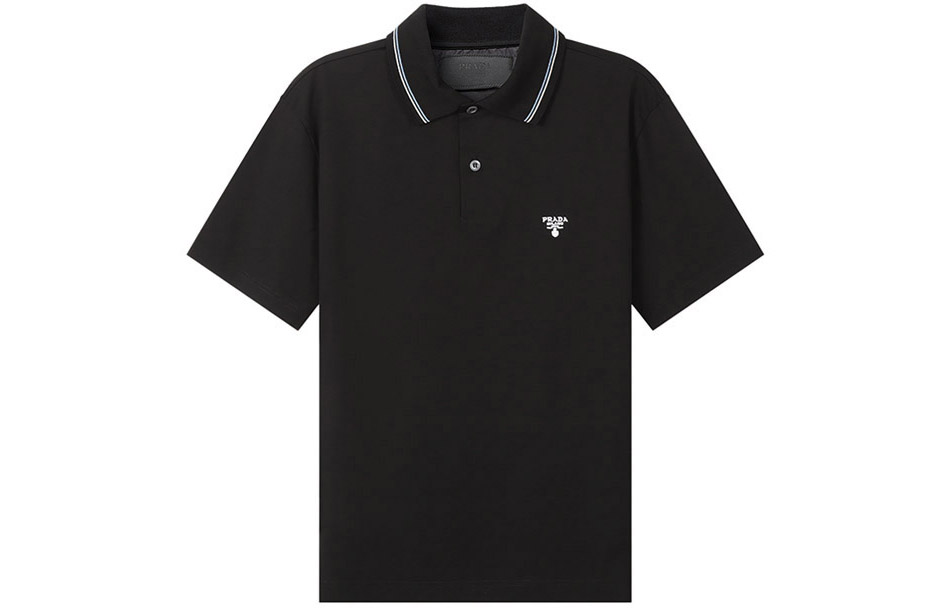 Order 普拉达 SS22 黑色纯棉短袖 Polo 衫 UJN798-710-F0002-S-221