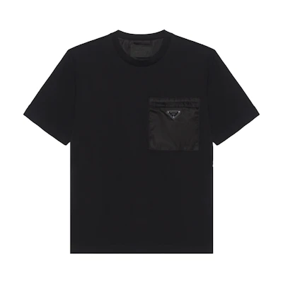 PRADA SS22 Black Crewneck Pocket T-Shirt Short Sleeve. UJN661-11CK-F0002-S-211