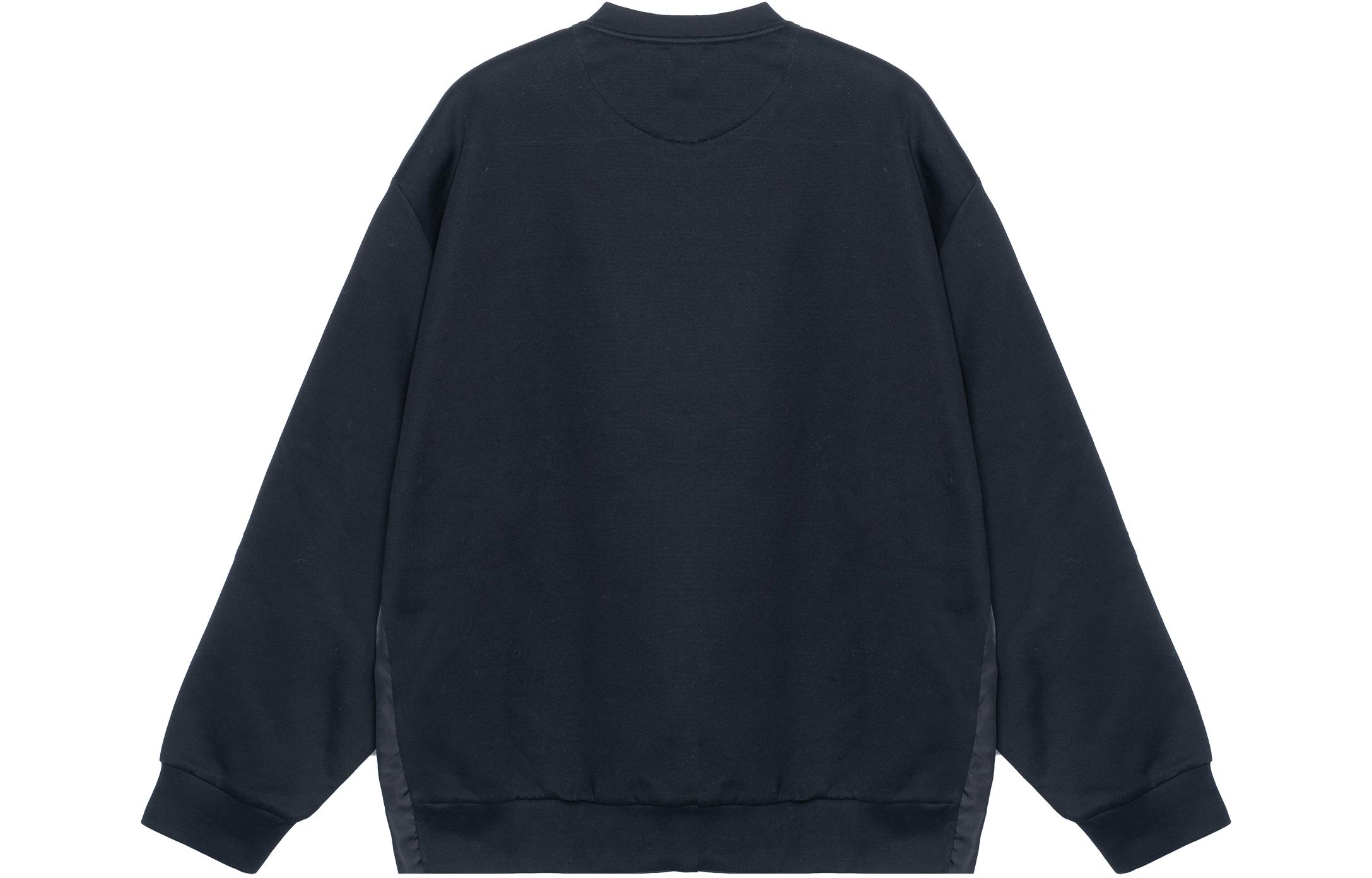 Lookbook 普拉达 SS22 黑色圆领徽标贴饰卫衣. UJL30A-11OQ-F0806-S-222