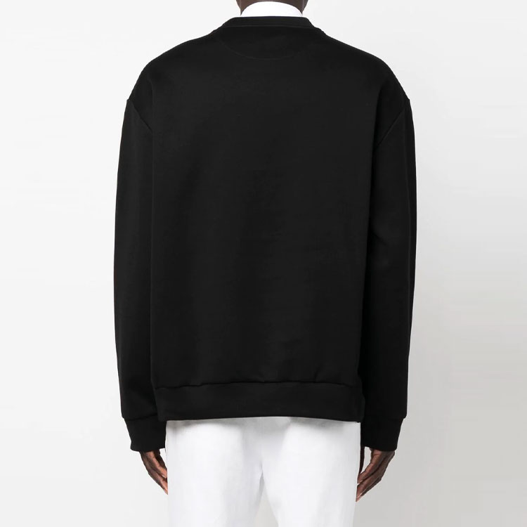 Purchase 普拉达 SS22 黑色圆领徽标贴饰卫衣. UJL30A-11OQ-F0806-S-222