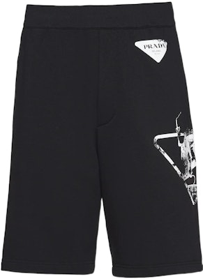 普拉达 SS22 黑色徽标印花弹力腰休闲短裤 UJP195-10IO-F0002-S-221 Buy 普拉达 SS22 黑色徽标印花弹力腰休闲短裤 UJP195-10IO-F0002-S-221